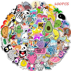 50/100 PCS Cartoon Simple VSCO Girls Kawaii Stickers For Chidren Toy Waterproof Sticker to DIY Laptop Bicycle Helmet Car Decals (Online Order Only)