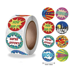 Stickers 500 Pcs/roll 2.5cm / 1inch Children's Cartoon Toy Stickers Teacher Encouragement Reward Game Stickers (Online Order Only)