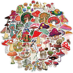 Cartoon Mushroom Graffiti Stickers for Skateboard, Suitcase, Guitar, Laptop (Online Order Only)
