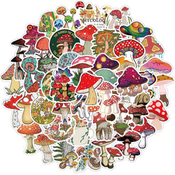 Cartoon Mushroom Graffiti Stickers for Skateboard, Suitcase, Guitar, Laptop (Online Order Only)