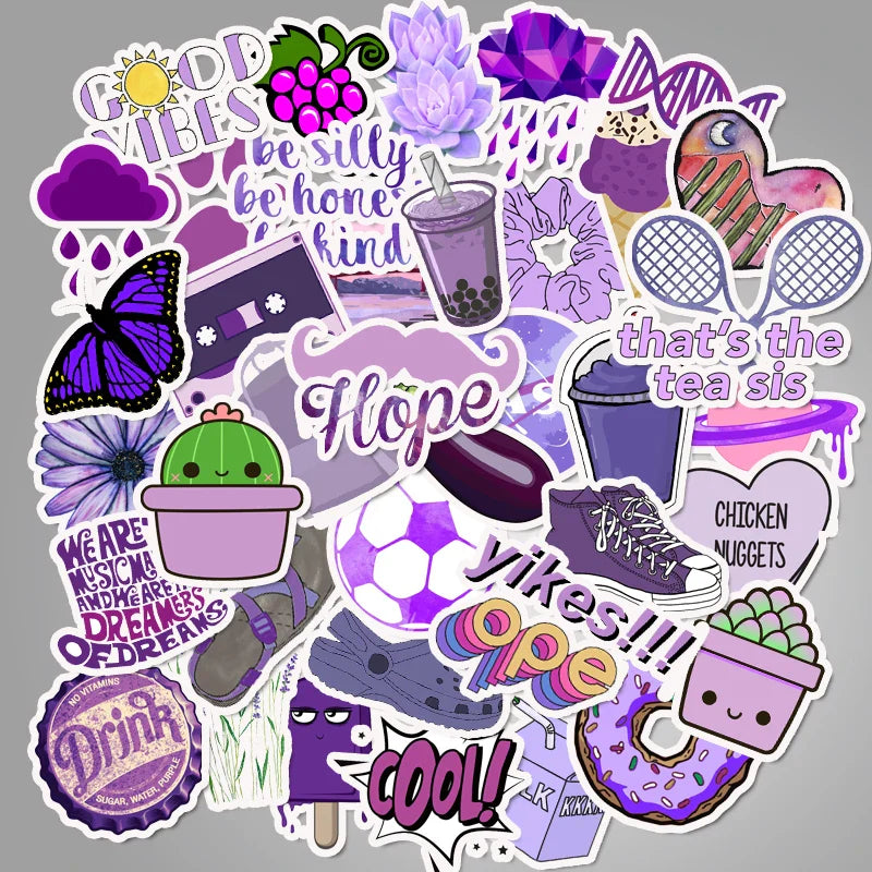 50 PCS/Pack VSCO Girl Stickers Waterproof Cool Stickers For Skateboard Laptop Suitcase Motorcycle Car Decal Toys For Children (Online Order Only)