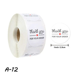 500pcs/roll Thank You Stickers Handmade Sticker Circle Stationery thank you for your order Seal Labels thank you sticker (ONLINE ORDER ONLY)
