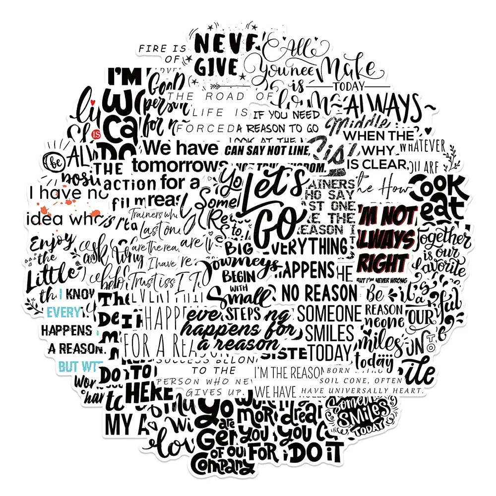 Motivational Phrases Stickers Pack: Cute Decorative Decals for Scrapbooking, Phone, Laptop, Car, Guitar (Online Order Only)