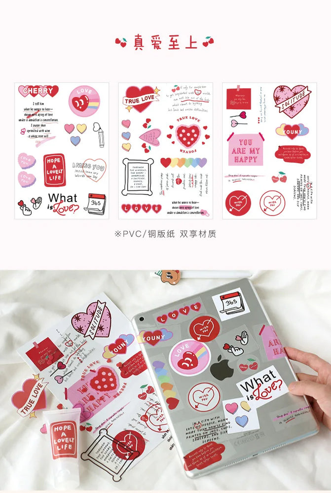 6 Sheets Enjoy Happy Time Series Stickers Scrapbooking Decorative Sticker Korean DIY Diary Album Stick Label Kawaii Stationery (ONLINE ORDER ONLY)