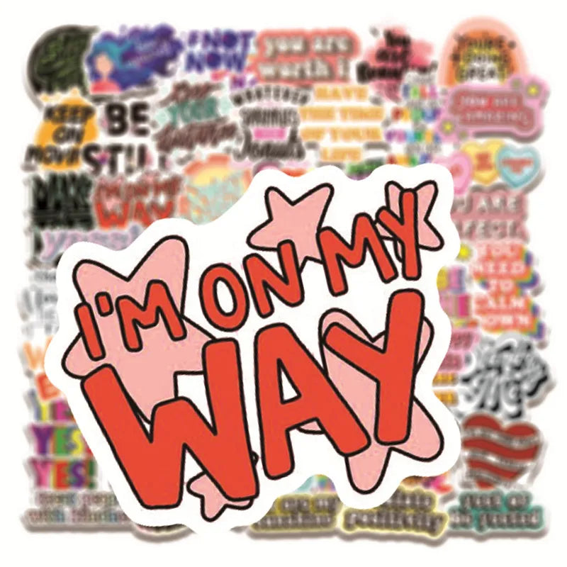 10/50Pcs Motivational Phrases Inspirational Life Quotes Sticker Packs (ONLINE ORDER ONLY)