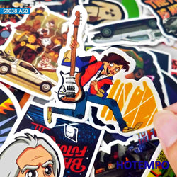 50pcs Classic Movie Back To The Future Stickers for Mobile Phone Laptop Luggage Case Skateboard Bike Helmet Style Decal Stickers (Online Order Only)