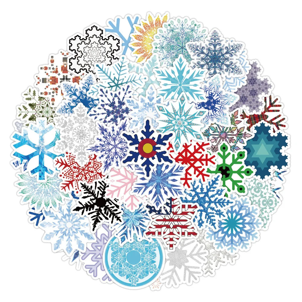 Snowflake Stickers Christmas Decoration DIY Laptop Phone Wall Car Waterproof Decals (Online Order Only)