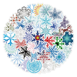 Snowflake Stickers Christmas Decoration DIY Laptop Phone Wall Car Waterproof Decals (Online Order Only)