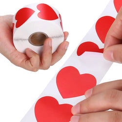 Heart Red Stickers seal labels 50-500pcs Labels stickers scrapbooking for Package and wedding decoration stationery sticker (ONLINE ORDER ONLY)