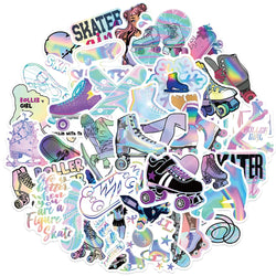 Cool Holographic Skating Stickers: 10/30/50pcs for Skateboard, Phone, Luggage, Helmet, DIY Decals (ONLINE ORDER ONLY)