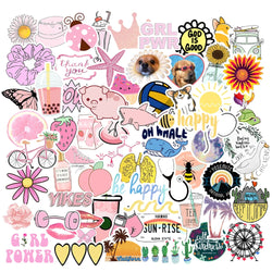 150pcs Pack Blue Pink Vsco Style Stickers For Skateboard Guitar WaterBottle Motorcycle Laptop Waterproof  kids Teens Sticker Toy (ONLINE ORDER ONLY)