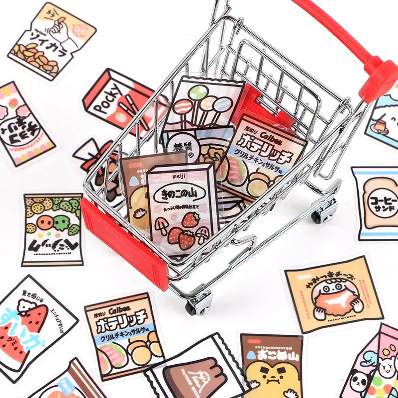 40pcs Food Series stickers Set Kawaii Cartoon Diary Album Stationery Sticker aesthetic Decorative collage planner Album (Online Order Only)