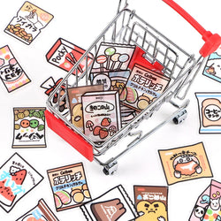 40pcs Food Series stickers Set Kawaii Cartoon Diary Album Stationery Sticker aesthetic Decorative collage planner Album (Online Order Only)