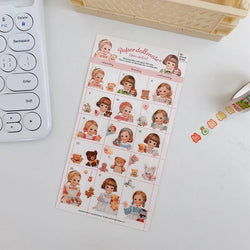 Ins Kawaii Retro Girl Sticker Scrapbooking Decorative Sticker DIY Diary Album Stick Label Korean Stationery (ONLINE ORDER ONLY)
