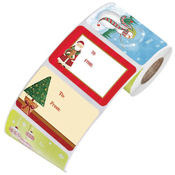 250Pcs Per Roll Santa Cartoon Elk Sticker Christmas Gift Tag Stickers Designs For Presents Wrapping Paper And Envelope Sticker (Online Order Only)