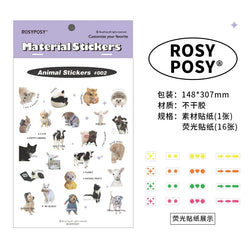 17Pcs Cute Animal Sticker ins DIY Decoration Ablum Diary Scrapbooking Journal Adhesive Sticker Stationery Art Crafts (ONLINE ORDER ONLY)