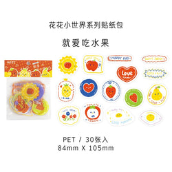30Pcs/lot Flower Small World Series Stickers Scrapbooking Decorative Sticker DIY Diary Album Stick Label Kawaii Stationery (ONLINE ORDER ONLY)