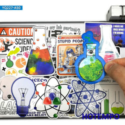 50pcs Laboratory Science Chemical Math Symbol Element Formula Phone Laptop Car Stickers for Notebooks Stationery Luggage Sticker (Online Order Only)