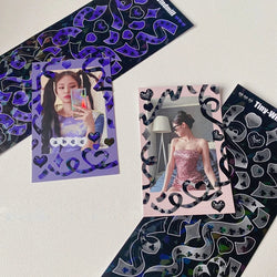 Korean Ins Checkerboard Lattice Ribbon Sticker Idol Card Hand Account DIY Diary Decoration Stickers Creative Stationery (ONLINE ORDER ONLY)