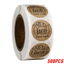 100-500pcs Kraft Paper Hand Made Stickers "bakery" Scrapbooking For Cookie Boxes Seal Labels Sticker Cute Stationery (Online Order Only)