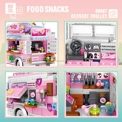 Dessert Trolley Building Block toys Minifigures Food Trucks Fun for All over 500 Pieces (ONLINE ORDER ONLY)