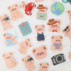 50Pcs/pack Cute Travel Bear Stickers Scrapbooking Decorative Sticker Korean DIY Diary Album Stick Label Kawaii Stationery (ONLINE ORDER ONLY)