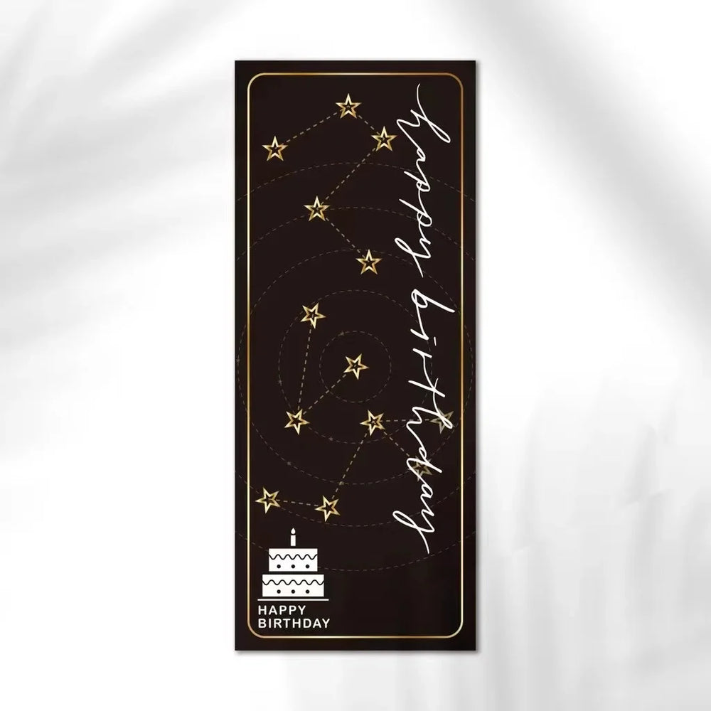 10-30pcs "Happy Birthday To You" Stickers 6*15cm Pink Blue Black Birthday Gift Package Decor Seal Labels Exquisite Stickers (Online Order Only)
