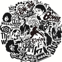 Punk Rock Band Waterproof Stickers for Skateboard, Guitar, Motorcycle, Luggage, Car, Bike, Phone, Graffiti, Cool Kid Toy (Online Order Only)
