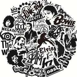 Punk Rock Band Waterproof Stickers for Skateboard, Guitar, Motorcycle, Luggage, Car, Bike, Phone, Graffiti, Cool Kid Toy (Online Order Only)