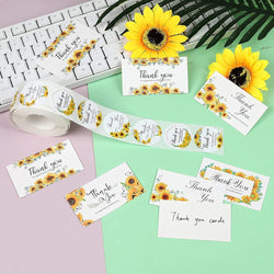 500pcs/Roll Sunflower Thank You Business Sticker Labels Roll Customer Appreciation Gift Seal Label Sticker (ONLINE ORDER ONLY)