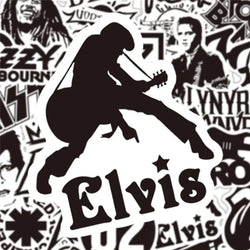 10/30/50Pcs Black and White Rock Band Stickers DIY Waterproof Skateboard Guitar Motorcycle Luggage Graffiti Cool Sticker Kid Toy (Online Order Only)