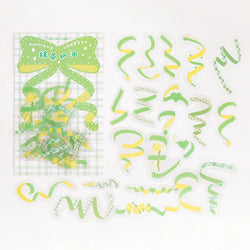 40Pcs/pack Heart Ribbon Series Stickers Hand Account Scrapbooking Decorative Sticker Korean DIY Material Stickers Stationery (ONLINE ORDER ONLY)