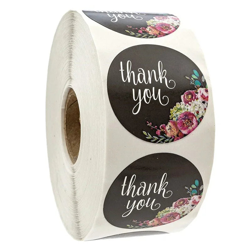 500pcs Round Pink Flowers Pattern Thank You Stickers Seal Labels Christmas Stickers School Teacher Reward Stationery Sticker (ONLINE ORDER ONLY)
