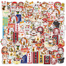 Kawaii Lucky Cat Stickers Waterproof Decals for Laptop, Skateboard, Guitar, Toy (ONLINE ORDER ONLY)