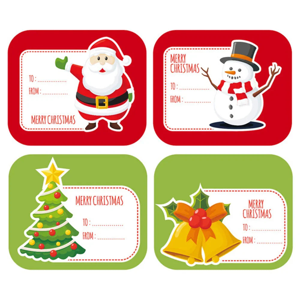 40-100Pcs Rectangle Merry Christmas Label Stickers for Card Gift Package Wrapping Festival Party Baking Small Business 4.8*5.8CM (ONLINE ORDER ONLY)