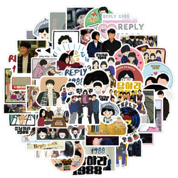 Reply 1988 Stickers Pack: Cartoon Decals for Phone, Luggage, Car, Guitar (Online Order Only)