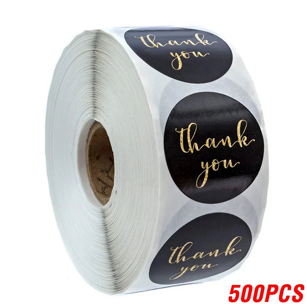 100-500pcs Black Handmade With Love 1 Inch Baking Label Wedding Sticker Party Label Decoration Envelope Seal Stationery Sticker (Online Order Only)