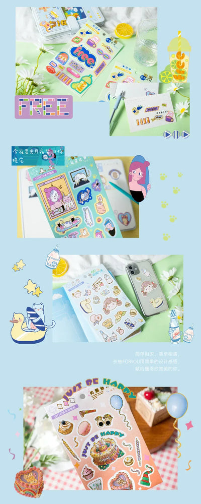 2Pcs Daydream Series Sticker Hand Account DIY Album Decoration Scrapbooking Stickers Kawaii Cartoon Stationery (ONLINE ORDER ONLY)