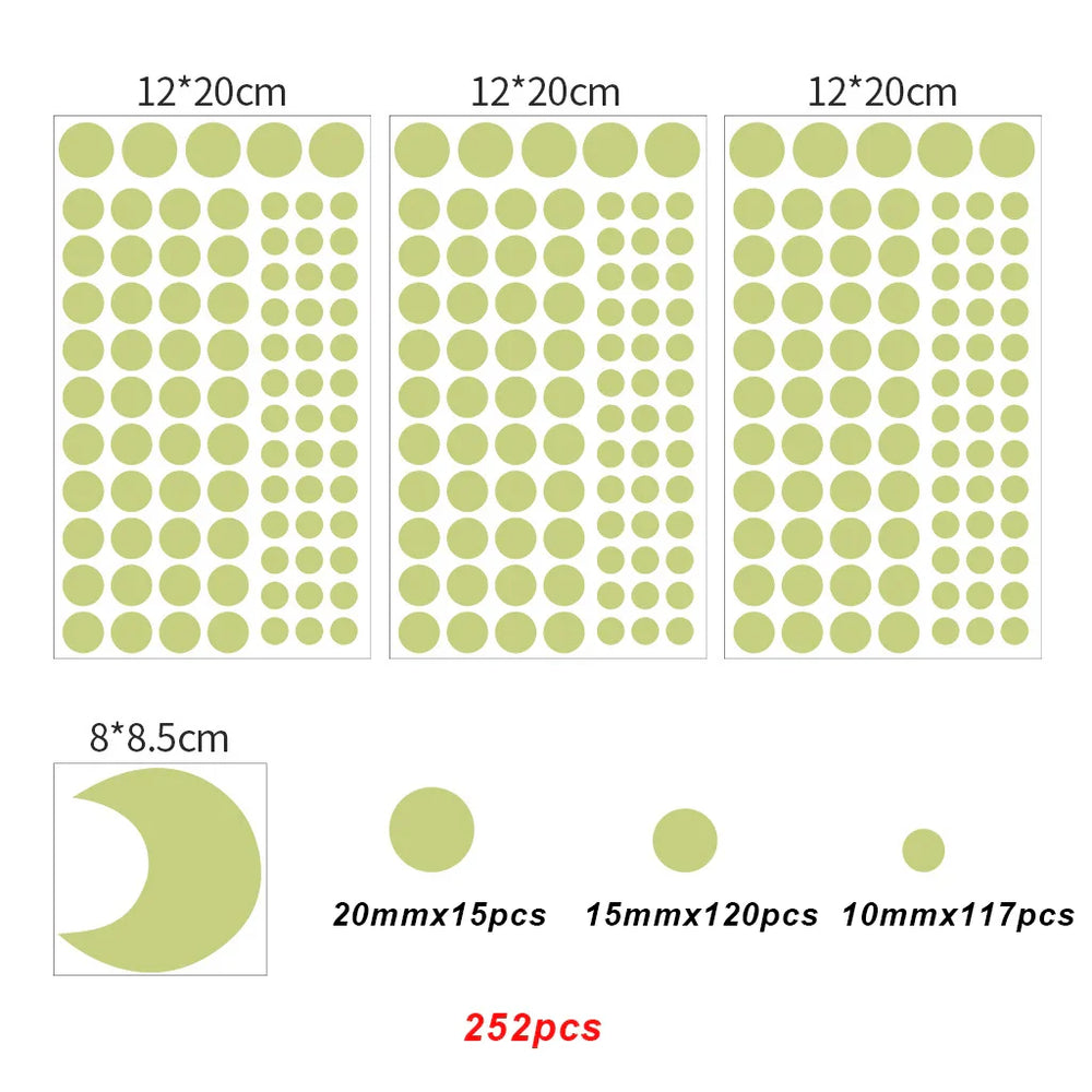 Luminous Moon Stars Wall Stickers for Kids room Bedroom Decor Glow in the dark Earth Wall Decals Noctilucent Stickers Home Decor (ONLINE ORDER ONLY)