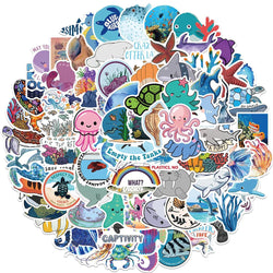 Marine Life Cartoon Stickers for Laptop, Luggage, Car, Wall, Kids - 10/30/50/100PCS (ONLINE ORDER ONLY)