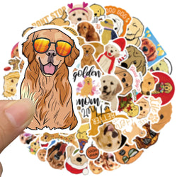 10/30/50PCS Golden Retriever Dog Stickers Cartoon DIY Bike Travel Luggage Laptop Kid Toys Classic Toy Decals Graffiti Sticker F3 (Online Order Only)