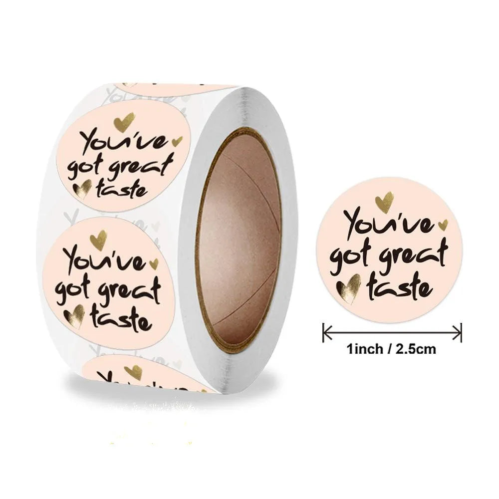 500pcs/roll Thank You Stickers For Seal Labels 1 Inch Gift Packaging Stickers Birthday Party Offer Stationery Sticker (ONLINE ORDER ONLY)