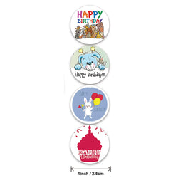 100-500pcs Cute Happy Birthday Sticker Birthday Gift Decoration Label Sealing Balloon Cake Label Packaging Scrapbook Sticker (Online Order Only)