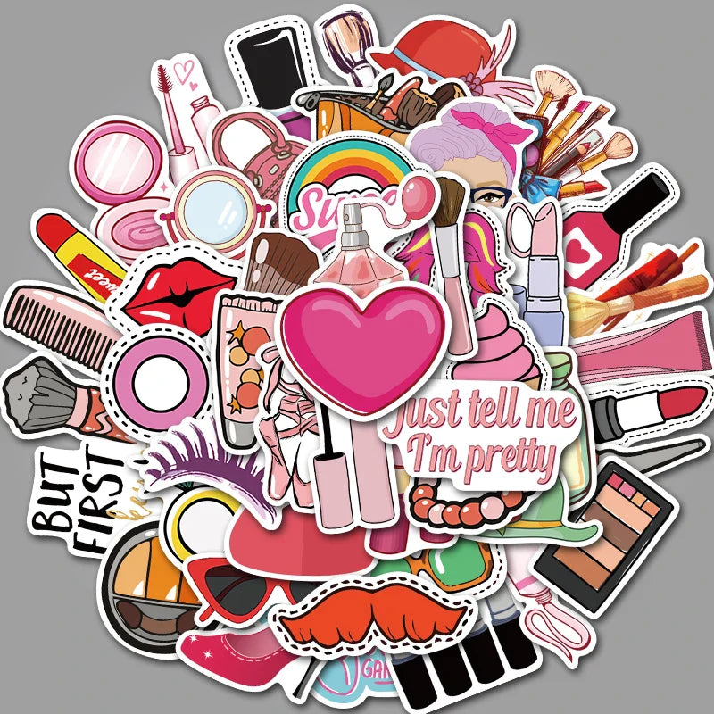 35/50/75PCS Cartoon Simple VSCO Girls Kawaii Stickers For Chidren Toy Waterproof Sticker to DIY Laptop Bicycle Helmet Car Decals (Online Order Only)