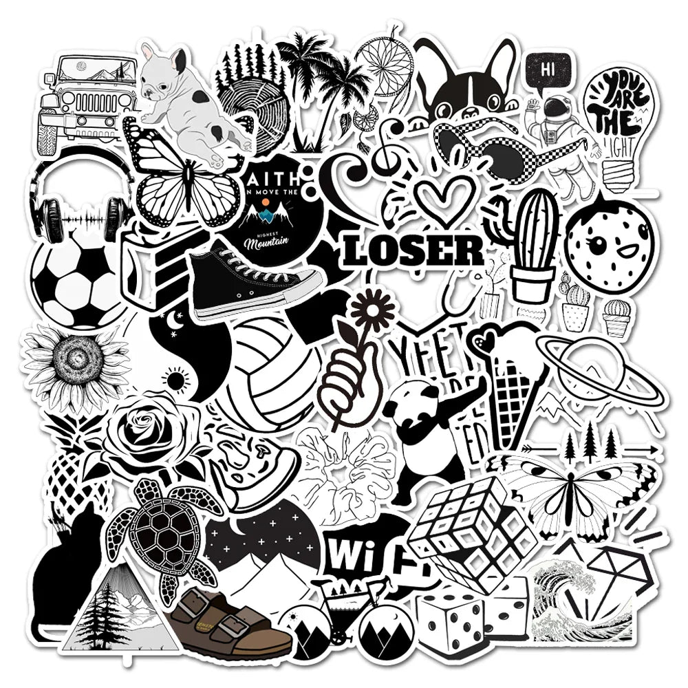 50PCS Cartoon Pink INS Style Vsco Girl Stickers For Laptop Moto Skateboard Luggage Refrigerator Notebook Laptop Toy Sticker (Online Order Only)