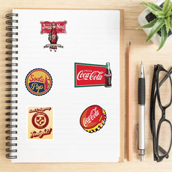 10/30/50Pcs Retro Cartoon Cola Bottle Stickers For Fans Laptop Graffiti Suitcase Waterproof Decoration Toy Decal (ONLINE ORDER ONLY)