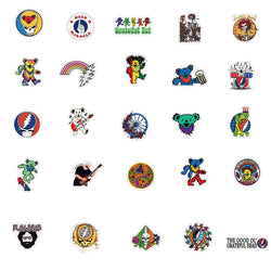 10/30/50PCS Rock Band Greatful Dead Stickers Laptop Guitar Luggage Waterproof Phone Bike Cool Graffiti Sticker Decal Kid Toys (ONLINE ORDER ONLY)