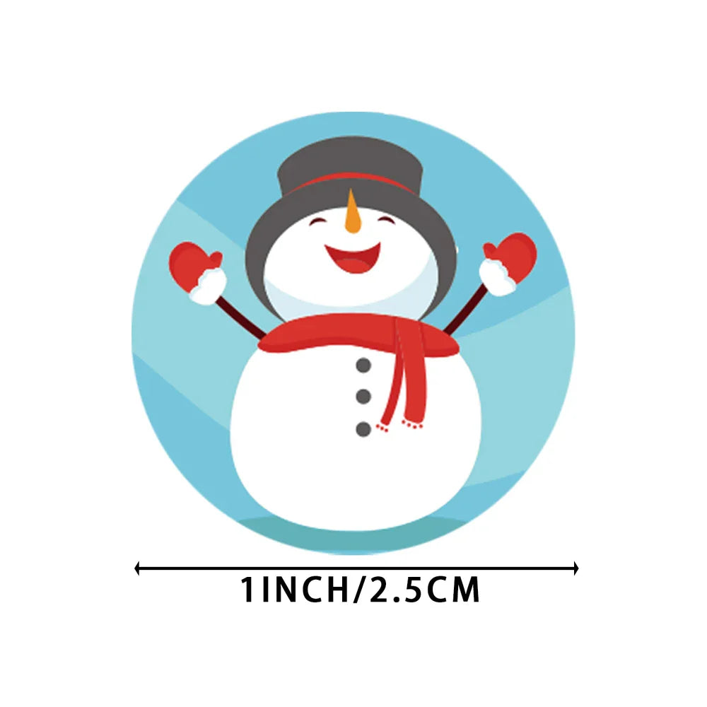 100-500pcs Christmas Stickers Roll Cartoons Gift Cards Party Package Cute Santa Label Sealing Decor Party Decorative Stickers (ONLINE ORDER ONLY)