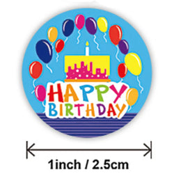 100-500pcs Cute Happy Birthday Sticker Birthday Gift Decoration Label Sealing Balloon Cake Label Packaging Scrapbook Sticker (Online Order Only)