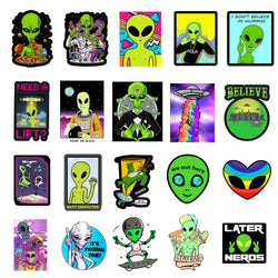 10/30/50PCS Alien UFO Anime Stickers Laptop Guitar Luggage Fridge Phone Bike Waterproof Graffiti Sticker Decal Kid Classic Toys (ONLINE ORDER ONLY)